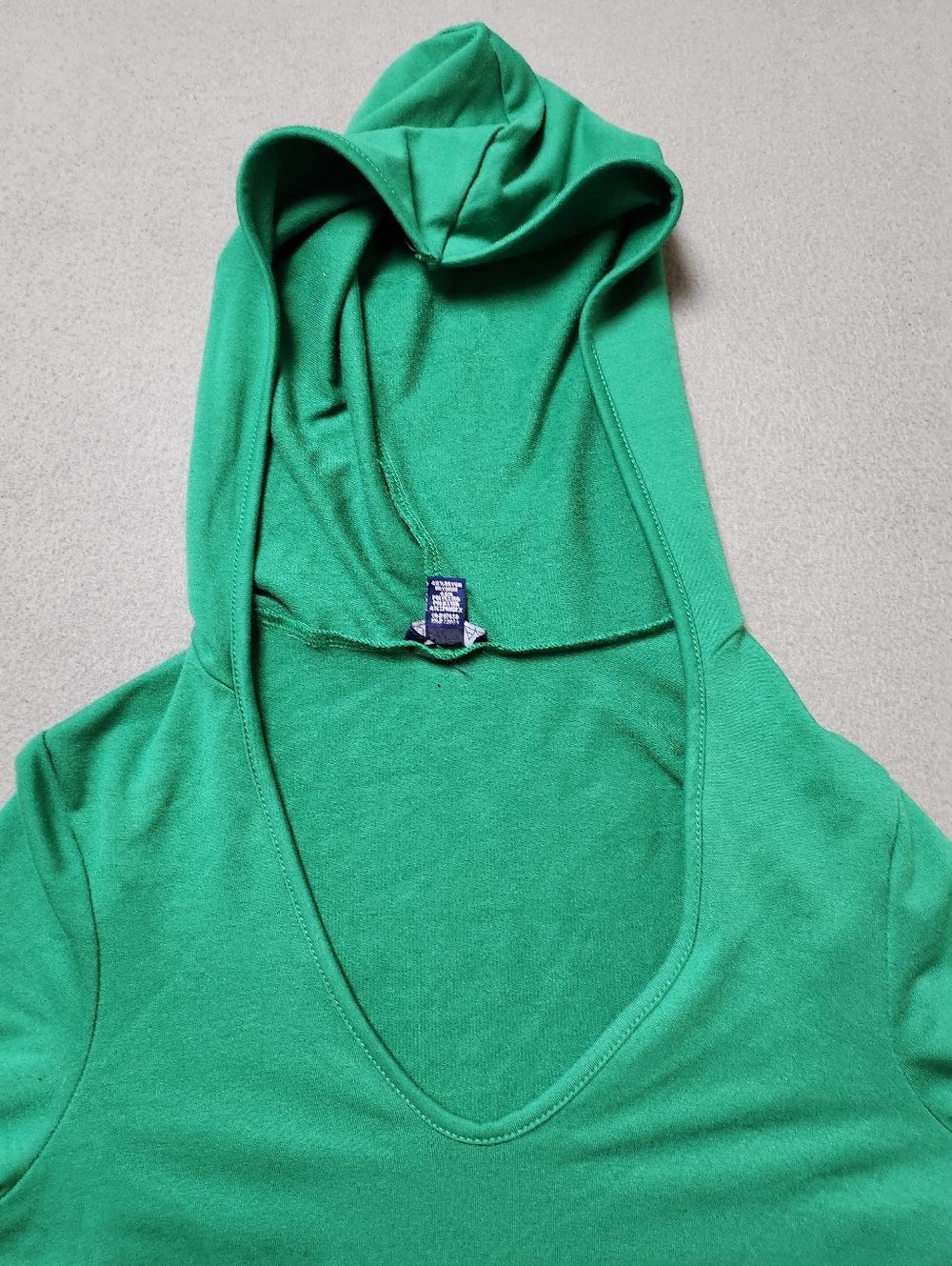 UK2LA Green Cropped Hoodie Top Sz Small - Picture 5 of 8